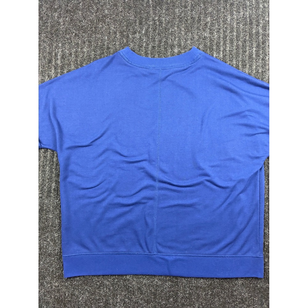 Banana Republic Royal Blue Short Sleeve Boxy Sweatshirt Crew Neck Medium - Picture 3 of 5